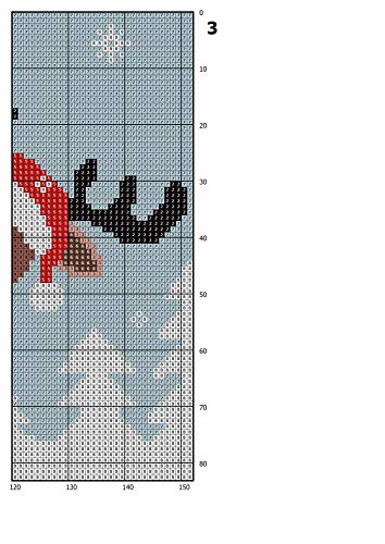 Padrões de ponto cruz de Natal PDF, Modern Funny Counted Easy Cute Deer Cross Stitch Padrão para iniciantes, gráfico de