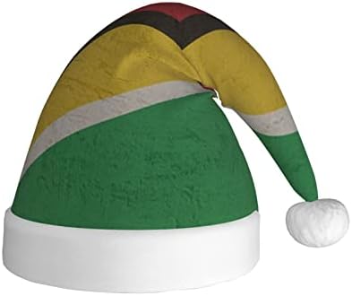 Bandeira retro da Guiana Funnamente adultos luxuoso chapéu de natal para mulheres e homens chapéu de férias de natal