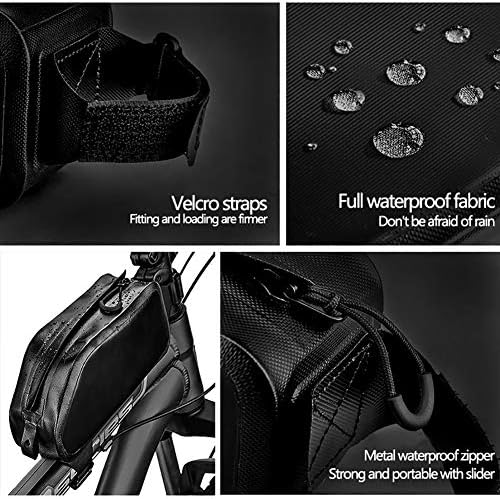 Syksol Guangming - bolsa de estrutura frontal de bicicleta, bolsa de tubo de bicicleta, bolsa de armazenamento de telefone,