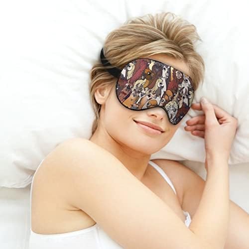 Padrão de lhama máscara de olho impressa no sono tampa de olhos macios com cinta de sotana ajustável Tire viagem de viagem