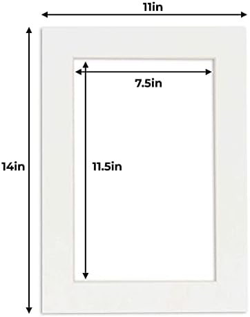 11x14 Mat para 8x12 Foto - Matboard de imagem branca texturizada com textura para quadros medindo 11 x 14 polegadas - corte de chanfro fosco para exibir arte medindo 8 x 12 polegadas - ácido livre um tapete um tapete