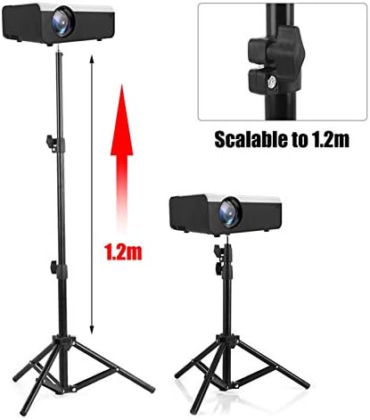 Projector Tripod Stand Telescópico portátil Tripod Stand Para Câmera de Projector 1,2m/1,5m Liga de Alumínio Não deslizamento Interface Universal de 6mm, 2 cores Stand Projector