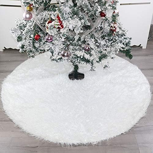 CMFTGDS 28/35/48/60 POLENTE CLAR DE Árvore de Natal, saia de pelúcia Branca de veludo de pelúcia nevada para decorações de colarinho