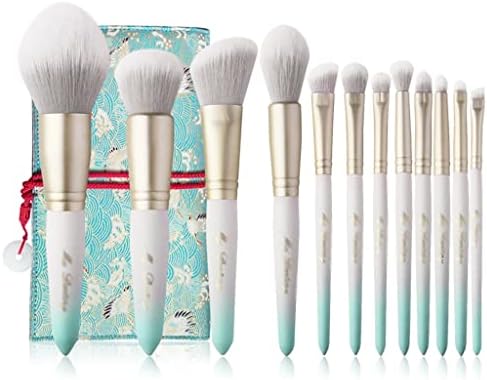 Zlxdp branco 12pcs escovas de cosméticos sintéticos Setfoundation & Blush Powder Face of Ochaes-coletores e canetas