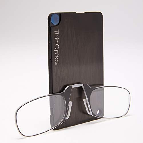Caixa de cartão flash de thinoptics + óculos de leitura retangulares