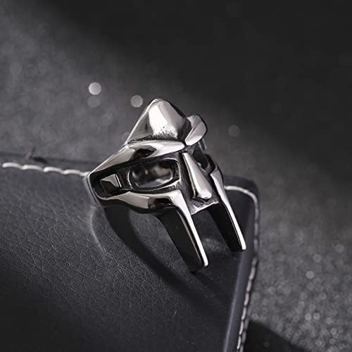 Anel de máscara de desgraça de Yumikoo para homens, estilo de titânio de titânio anel de aço inoxidável