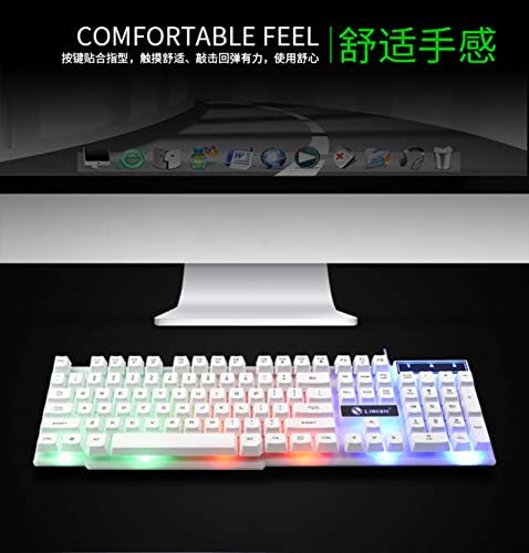 Teclado de jogo para jogos para jogos PC de Guojinyun e Mouse, teclado de led de arco -íris e mouse led teclado de