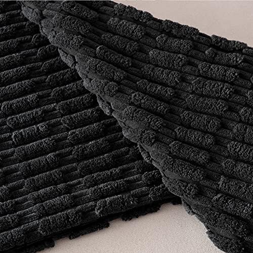 Homi Fancy 2 Pacote preto Capas de travesseiro decorativo preto 18x18 polegadas para sofá de sala de estar sofá, fazenda rústica boho decoração de casa, lanchone