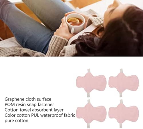 Almofada menstrual lavável, almofada sanitária reutilizável por anti -habilidade 4 peças fáceis de limpar a forte absorção de água durante o período