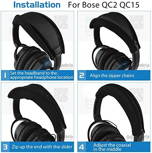 Tampa da faixa da cabeça Geekria compatível com Bose QuietComfort 2, QuietComfort 15, QC2, QC15 fones de ouvido, almofada