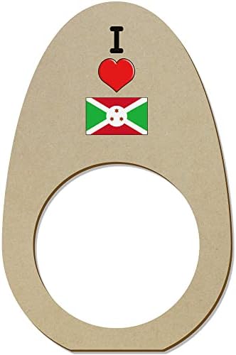Azeeda 5 x 'eu amo Burundi' Ringos/suportes de guardanapo de madeira