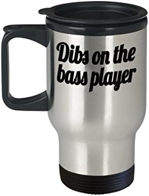 Howdy Swag Bass Player Caneca Travel para namorada ou esposa - Dibs no baixista - Copa de aço inoxidável