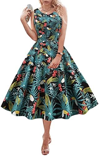 Vestido de verão casual Lariau Mulheres à noite o colarinho presa plissada elegante estampa de flor grande vestido de saia de formatura vestido de halter
