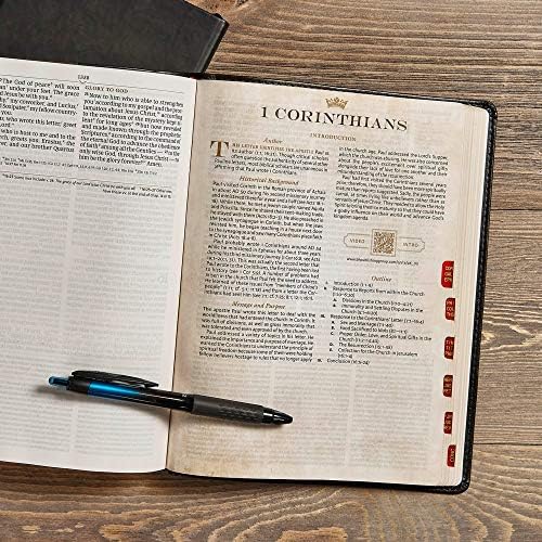 Bíblia personalizada com texto personalizado CSB Tony Evans Estudar Bíblia LEATHERTOUCH Black/Brown Christian Standard Bíblia feita para Custom para batizismo Celebrações