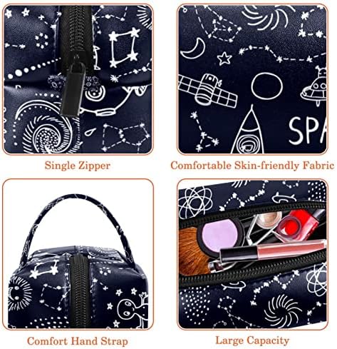 Bolsa de maquiagem de viagem tfcocft, sacola de organizador de maquiagem, sacolas de maquiagem para mulheres, padrão de nave espacial