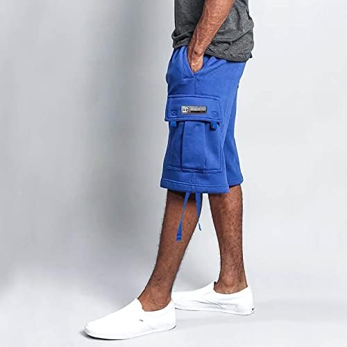 Shorts de verão para homens, shorts de carga de verão masculinos soltos de calças casuais soltas com cinto e cordões de corte