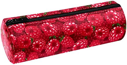 Caixa de lápis de Guerotkr, bolsa de lápis, caixa de lápis, caixa de lápis estética, padrão de fruta de morango vermelho padrão sem