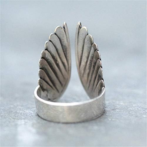 Jóias de tendência preta anjo anjo retro anel punk wing vintage anéis abertos conjuntos de anéis masculinos