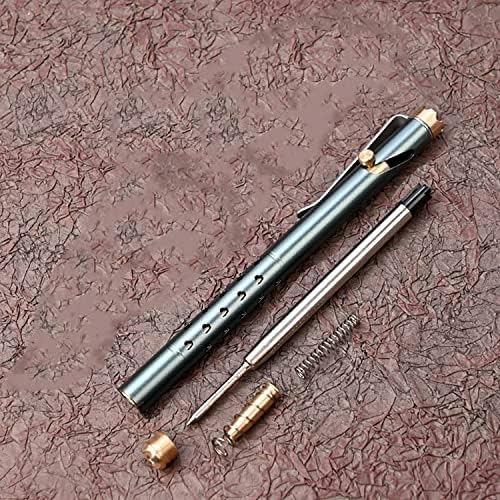 Caneta de ação de Puosuo Bolt, caneta tática de parafuso de coroa de alumínio, caneta de latão sólida com recargas, caneta de