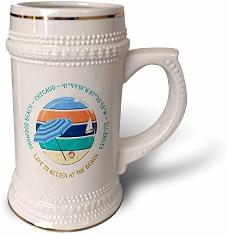 3drose American Beaches - Oakwood Beach, Chicago, Illinois Cool. - 22 onças de caneca