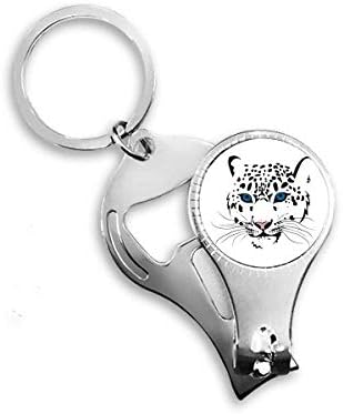 White Tiger Head Animal Art Deco Gift Fashion Nipper Ring Ring Key Chain Bottle Operador Clipper