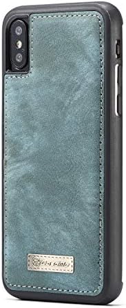 Para o iPhone XS Max Wallet Protector, a capa de couro, a carteira de celular destacável, o Magnetic Strong, pode ser usado como suporte de carro e vários slots de cartão, bolso com zíper e moldura.