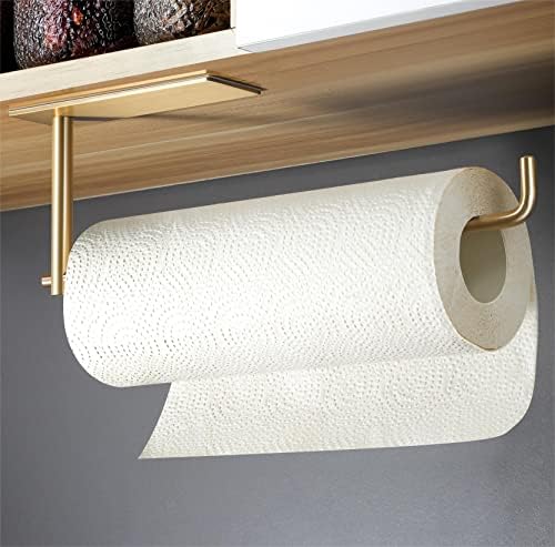 Suporte para toalhas de papel Suntech sob armário de cozinha - suporte de papel de toalha autônoma em parede, SUS304 Aço inoxidável
