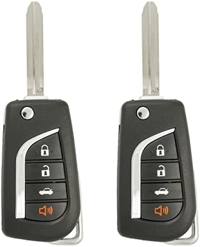 Keless2go Substituição para 4 botões Flip RemoT Key Toyota Hyq12Bby 89070-06500 G CHIP