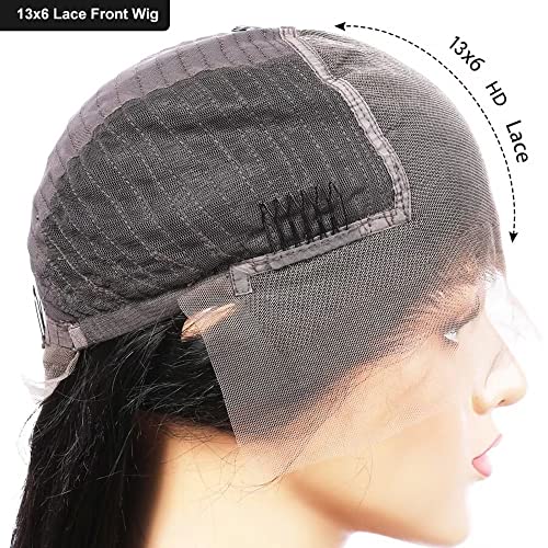 Cabelo encaracolado Bob encaracolado peruca 13x6 HD transparente renda frontal Human Human Human Wig com bordas cacheadas onda