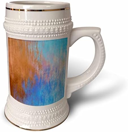 Imagem 3drose de ferrugem e pintura abstrata azul - 22oz de caneca de caneca