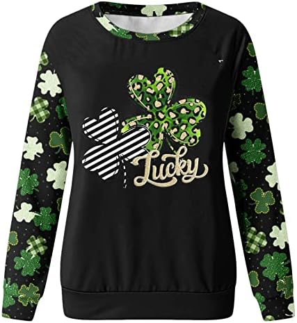 FAMOORORE Casual Winter Women Roupet Feminino St Patricks Impressão o Pesconte