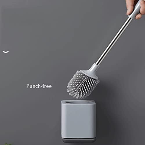 Escova de vaso sanitário guojm pincel silicone cerdas pincel de vaso sanitário ， pincel de tigela de higiene longa para limpeza