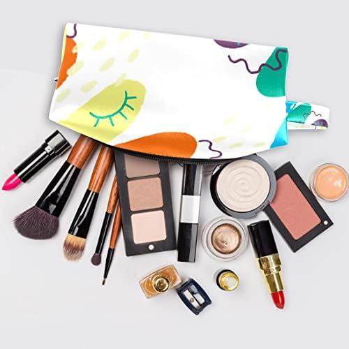 Bolsa de maquiagem Guerotkr para mulheres, bolsa de cosméticos, bolsa de higiene pessoal, abstrato de listras coloridas padrão de