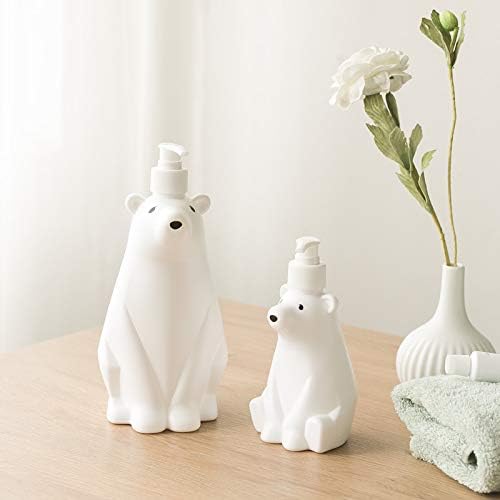 Sabão de urso polar bonito e dispensador de loção para cozinha ou banheiro, branco