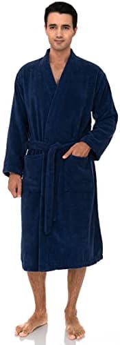 TowelsElection Robe masculino algodão Terry Kimono Bathrobe