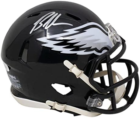 Brandon Graham assinou o Eagles Mini Speed ​​Replica alt capacete preto JSA ITP - Capacetes NFL autografados