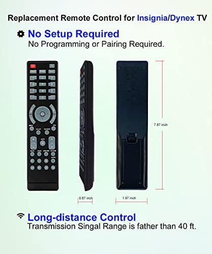 JISOWA Replacement Remote Control Universal for Insignia NS-19E310NA15 NS-RC03A-13 NS-24D510NA15 NS-42P650A11 NS-42L260A13 NS-46E481A13 NS-50L260A13 NS-55L260A13 Dynex DX-RC01A-13 DX-32L200NA14 TV
