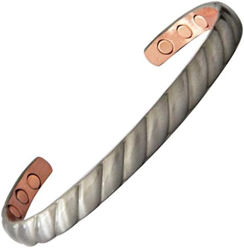 Pulseira magnética de cobre sólido de Proexl Etna Duo com acabamento de grafite para alívio da artrite