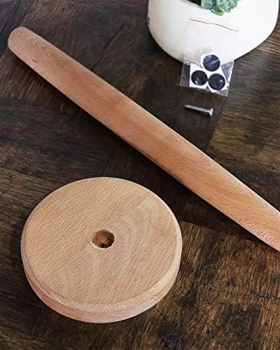 Kitchlife Wooden Paper Tootom Solder Batentop, tamanho atualizado para rolo jumbo - suporte sólido de rolagem de jumbo