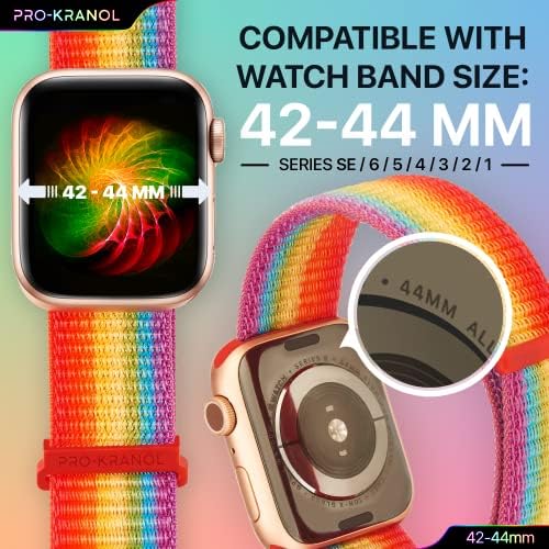 Bandas de nylon compatíveis com Apple Watch 42mm 44mm 45mm, banda esportiva Substituição de nylon respirável suave para a série Iwatch