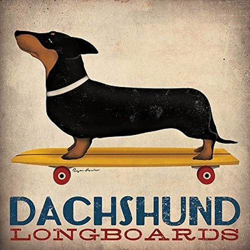 Dachshund Longboards de Ryan Fowler Skateboard Sign Dogs Animais