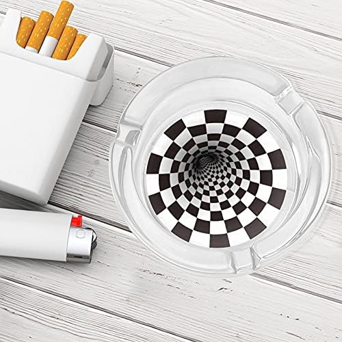 Tunnel em espiral preto e branco Moderno redondo bandeja de cinzas portáteis Cigarros de charutos portáteis Assessão de cinzas para