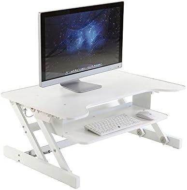Conversor de mesa ajustável em altura da gumriz, Sente -se rápido para suportar estação de trabalho de riser de mesa para laptop, computadores