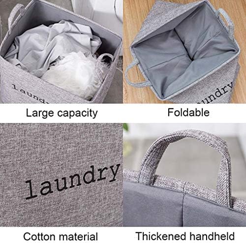 HQASH cesta de lavanderia dobrável grande cesta de armazenamento quadrado linho e tecido de algodão Saco de lavanderia para calcinha
