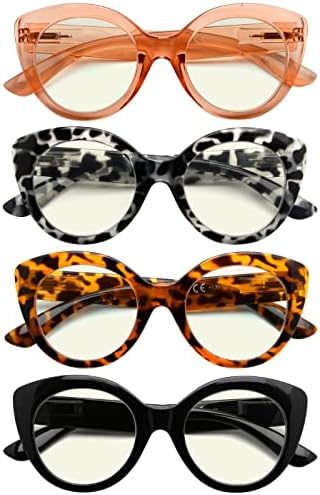 Eyekepper 4-Pack Fashion Reading Glasses Blocking Bloqueio de Computador de grandes dimensões Leitores Mulheres +2.5