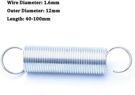 Adioli compressão mola mola mola com gancho diâmetro externo 12 mm Diâmetro do fio de zinco branco de zinco de 1,6 mm de comprimento