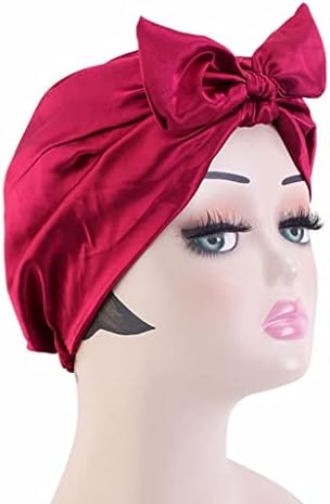 PDGJG Silk Setin Salon Bonnet Mulheres do sono Capinho de banho Toalha Hair seco elástico Rápido Capéu de cabeça Chapéu