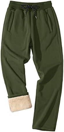 Faskunoie Men's Winter Fleece Pants Pesquisa Sherpa quente Sweatsaled calça correndo calças com bolsos