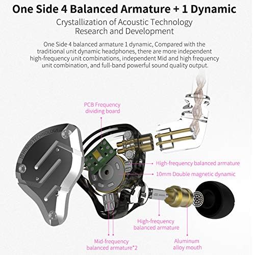 KZ AS10 IEM 5 Balanced Armature Driver Earphone e KZ ZS10 Pro no fone de ouvido do monitor de orelha fone de ouvido