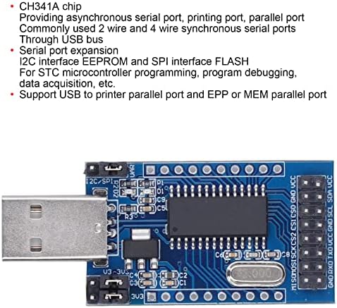 Módulo de conversor de porta USB, paralelo em série ao UART IIC SPI TTL ISP EPP MEM COMPONENTES CH341A, Módulo de conversor de porta serial USB para programação de microcontrolador STC, depuração do programa, depuração do programa
